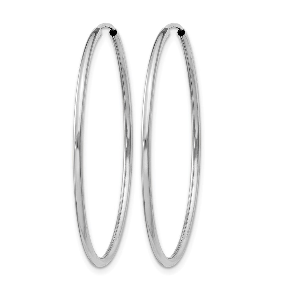 14K Weißgold 1.2mm Poliert Endlos Creolen
