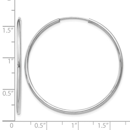 14K Weißgold 1.2mm Poliert Endlos Creolen