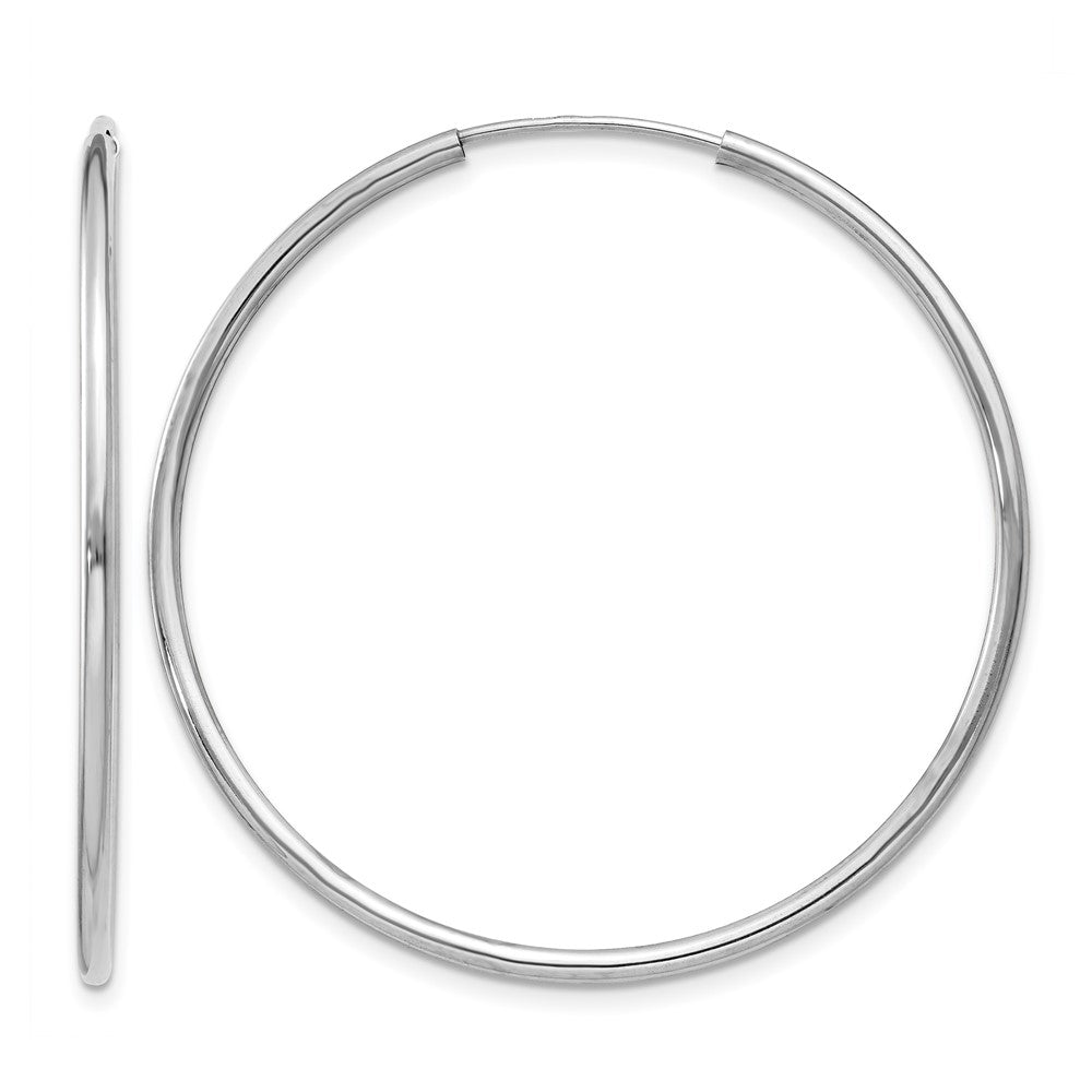 14K Weißgold 1.2mm Poliert Endlos Creolen