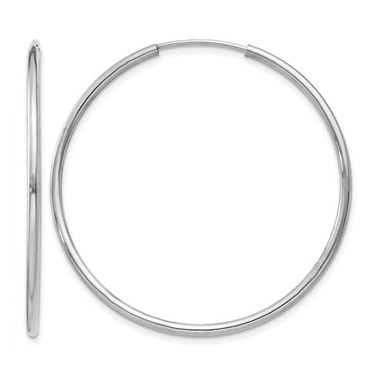 14K Weißgold 1.2mm Poliert Endlos Creolen