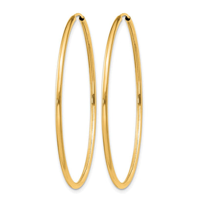 14K Gelbgold 1.2mm Poliert Rund Endlos Creolen
