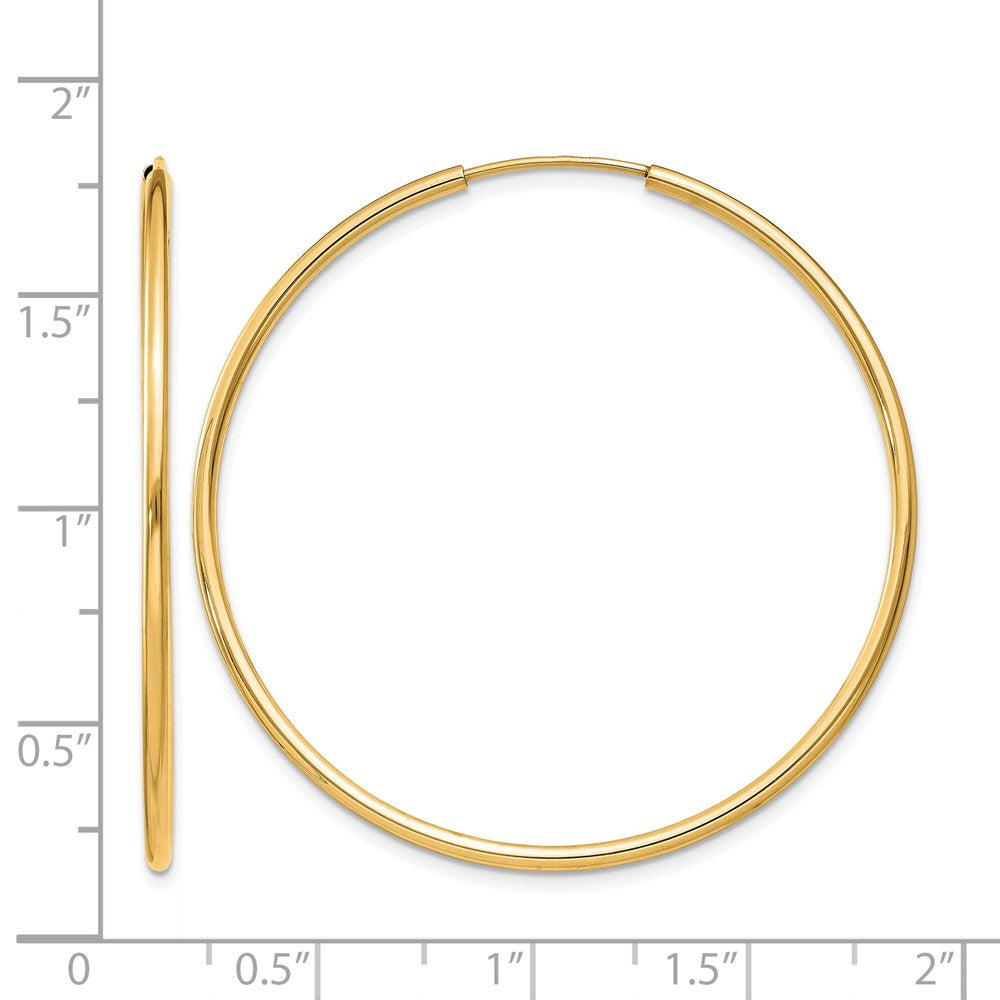 14K Gelbgold 1.2mm Poliert Rund Endlos Creolen