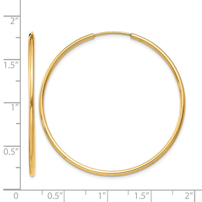 14K Gelbgold 1.2mm Poliert Rund Endlos Creolen