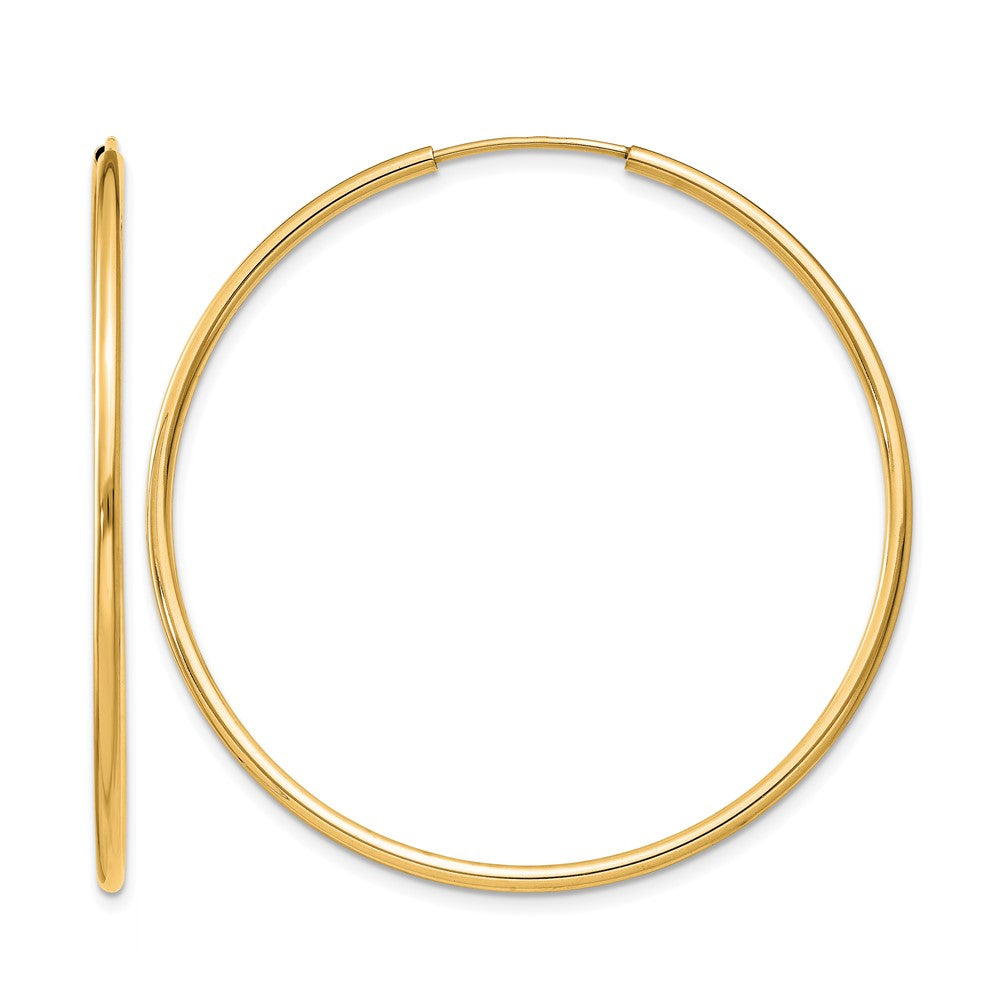 14K Gelbgold 1.2mm Poliert Rund Endlos Creolen