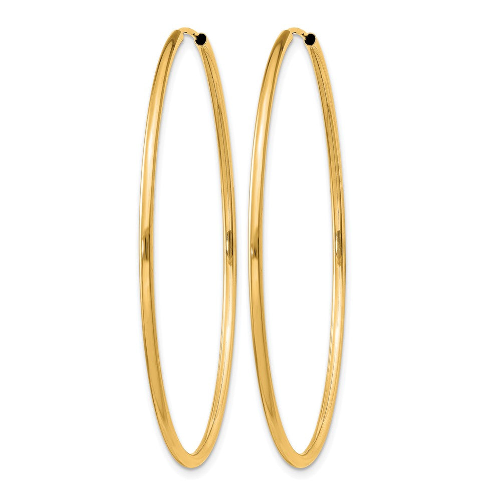 14K Gelbgold 1.2mm Poliert Rund Endlos Creolen