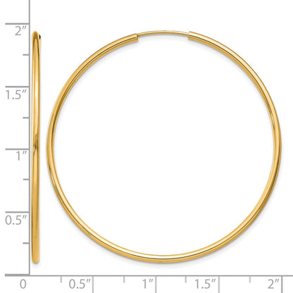 14K Gelbgold 1.2mm Poliert Rund Endlos Creolen