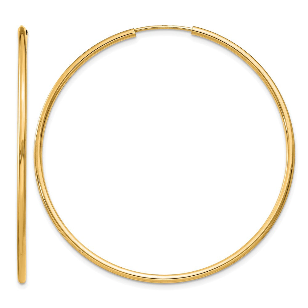 14K Gelbgold 1.2mm Poliert Rund Endlos Creolen