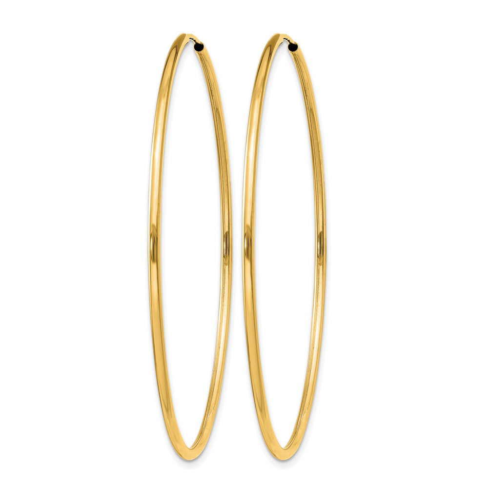 14K Gelbgold 1.2mm Poliert Rund Endlos Creolen
