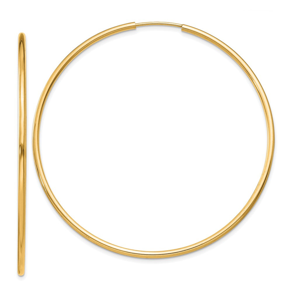 14K Gelbgold 1.2mm Poliert Rund Endlos Creolen