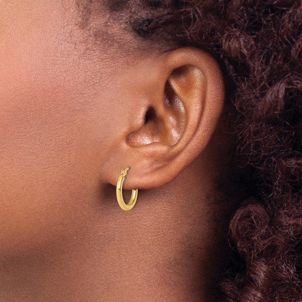 14K Gelbgold Poliert 2x15mm Creolen