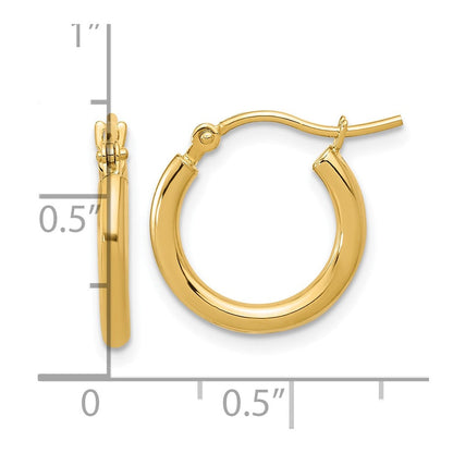 14K Gelbgold Poliert 2x15mm Creolen