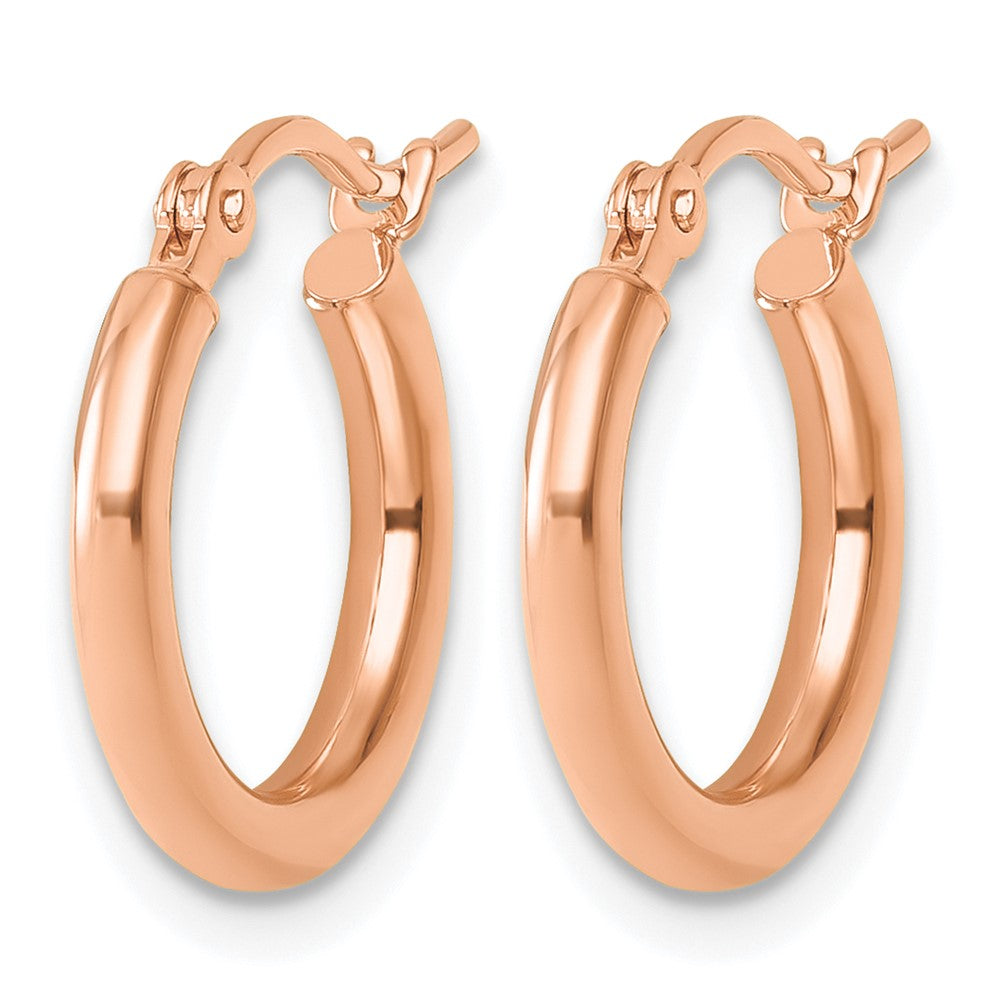 14K Roségold Poliert 2x15mm Creolen