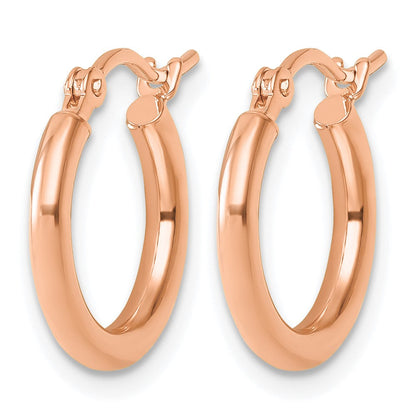 14K Roségold Poliert 2x15mm Creolen