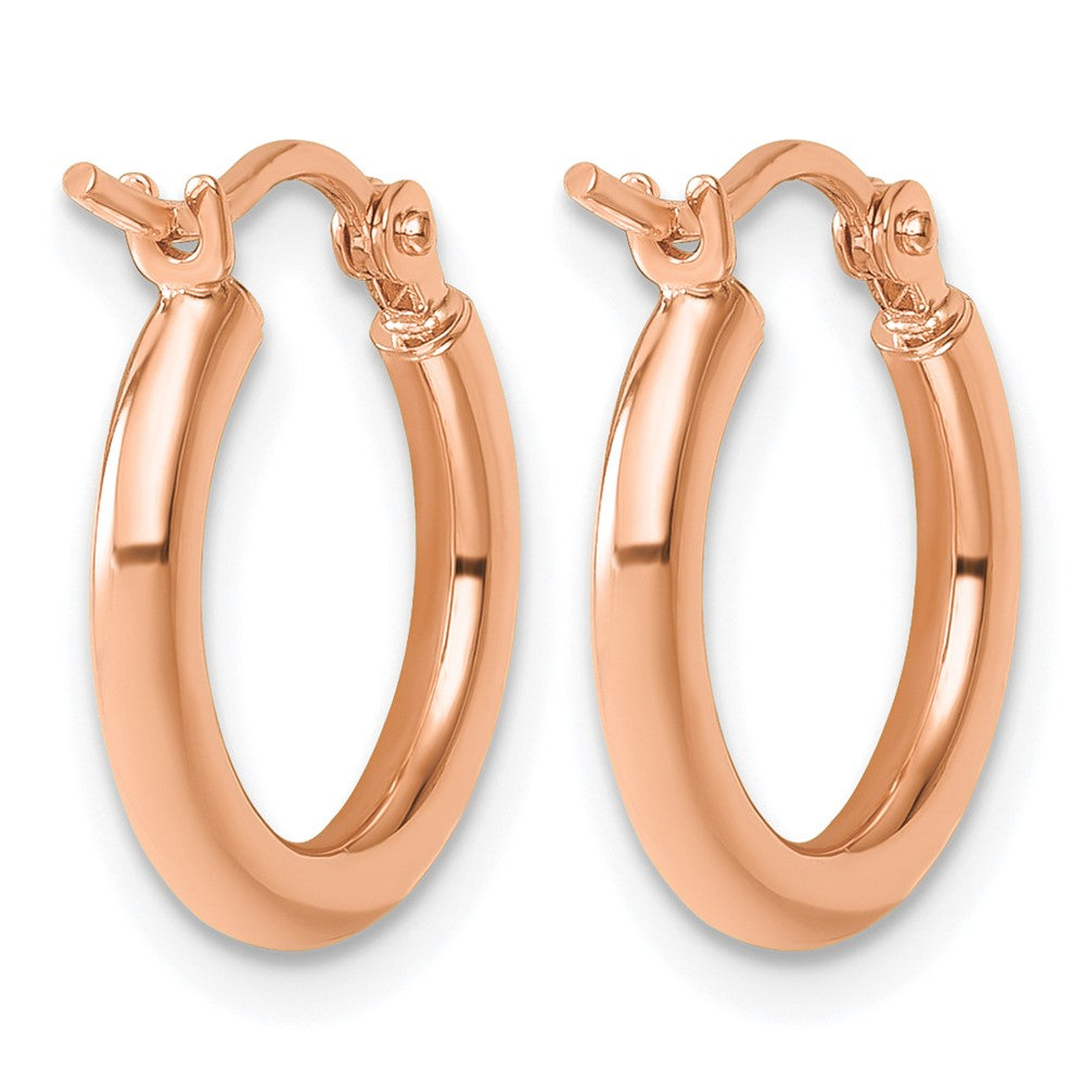 14K Roségold Poliert 2x15mm Creolen
