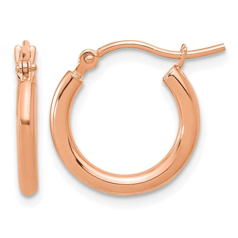 14K Roségold Poliert 2x15mm Creolen
