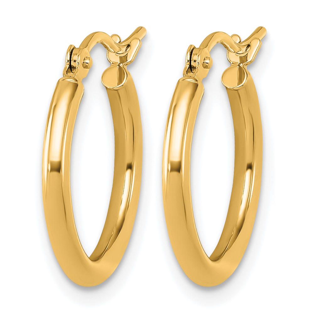 14K Gelbgold Poliert 2x17.5mm Creolen