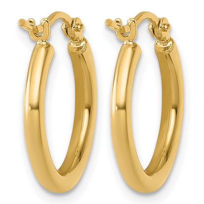 14K Gelbgold Poliert 2x17.5mm Creolen