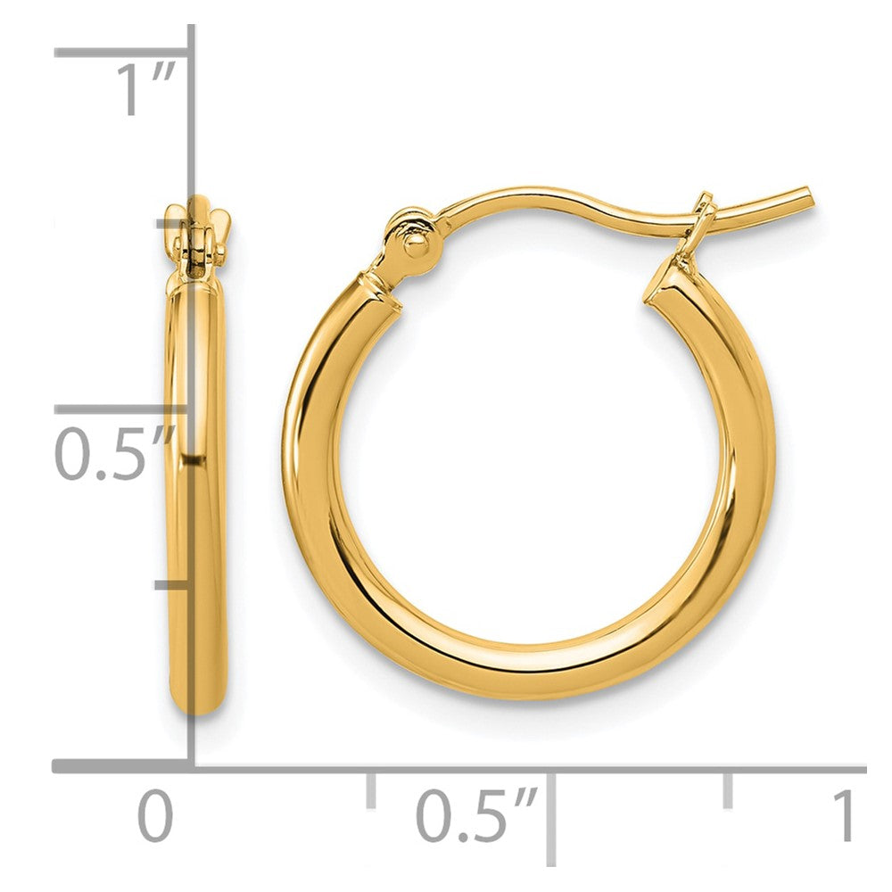 14K Gelbgold Poliert 2x17.5mm Creolen
