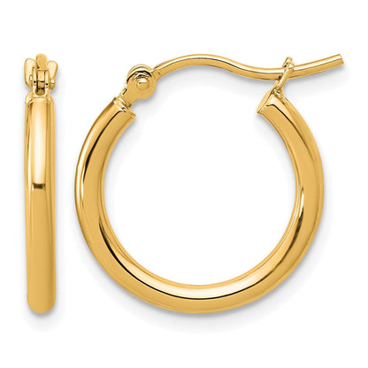 14K Gelbgold Poliert 2x17.5mm Creolen