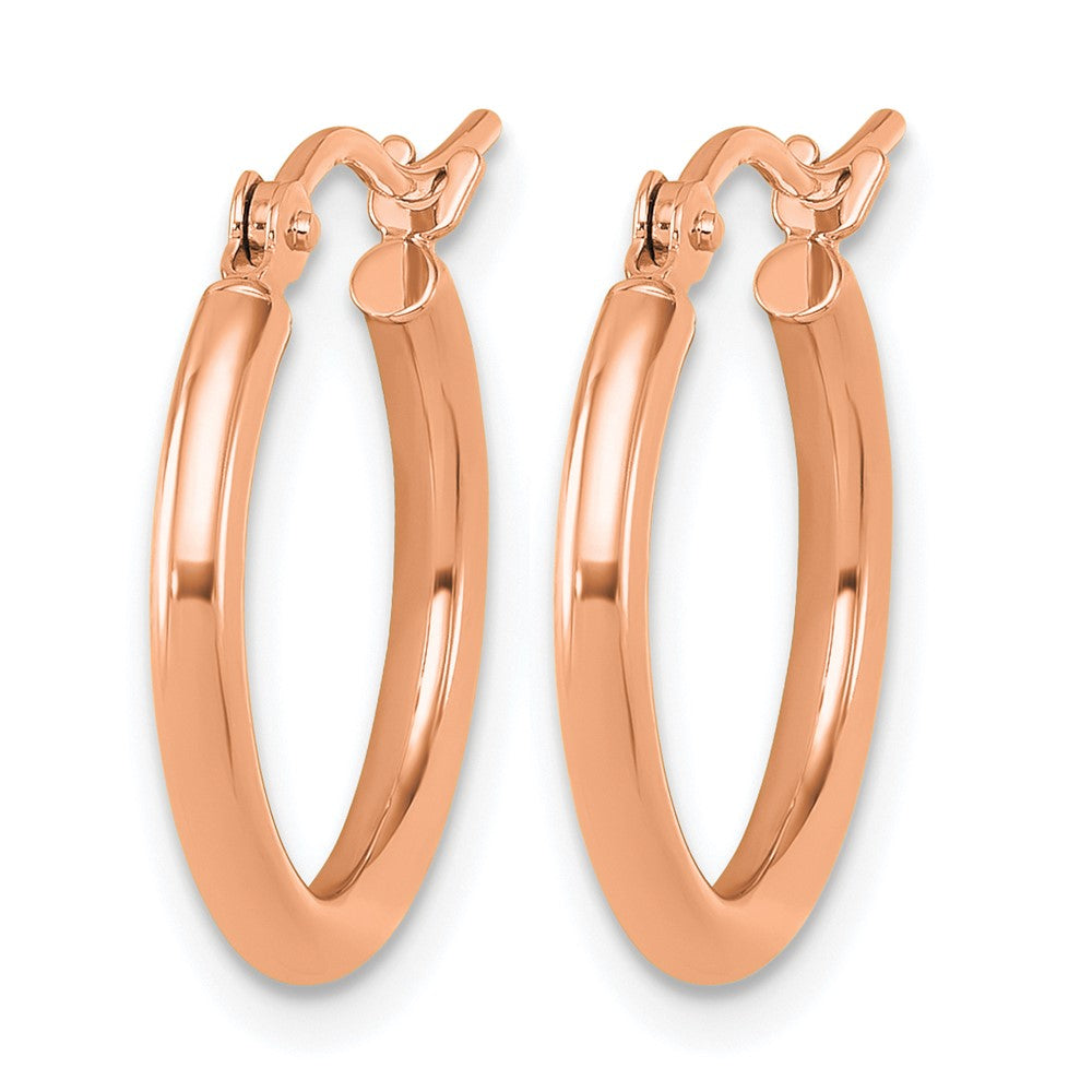 14K Roségold Poliert 2x17.5mm Creolen
