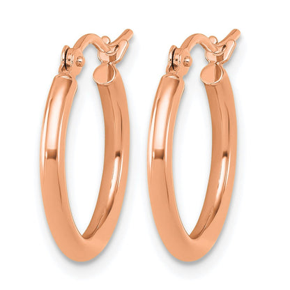 14K Roségold Poliert 2x17.5mm Creolen