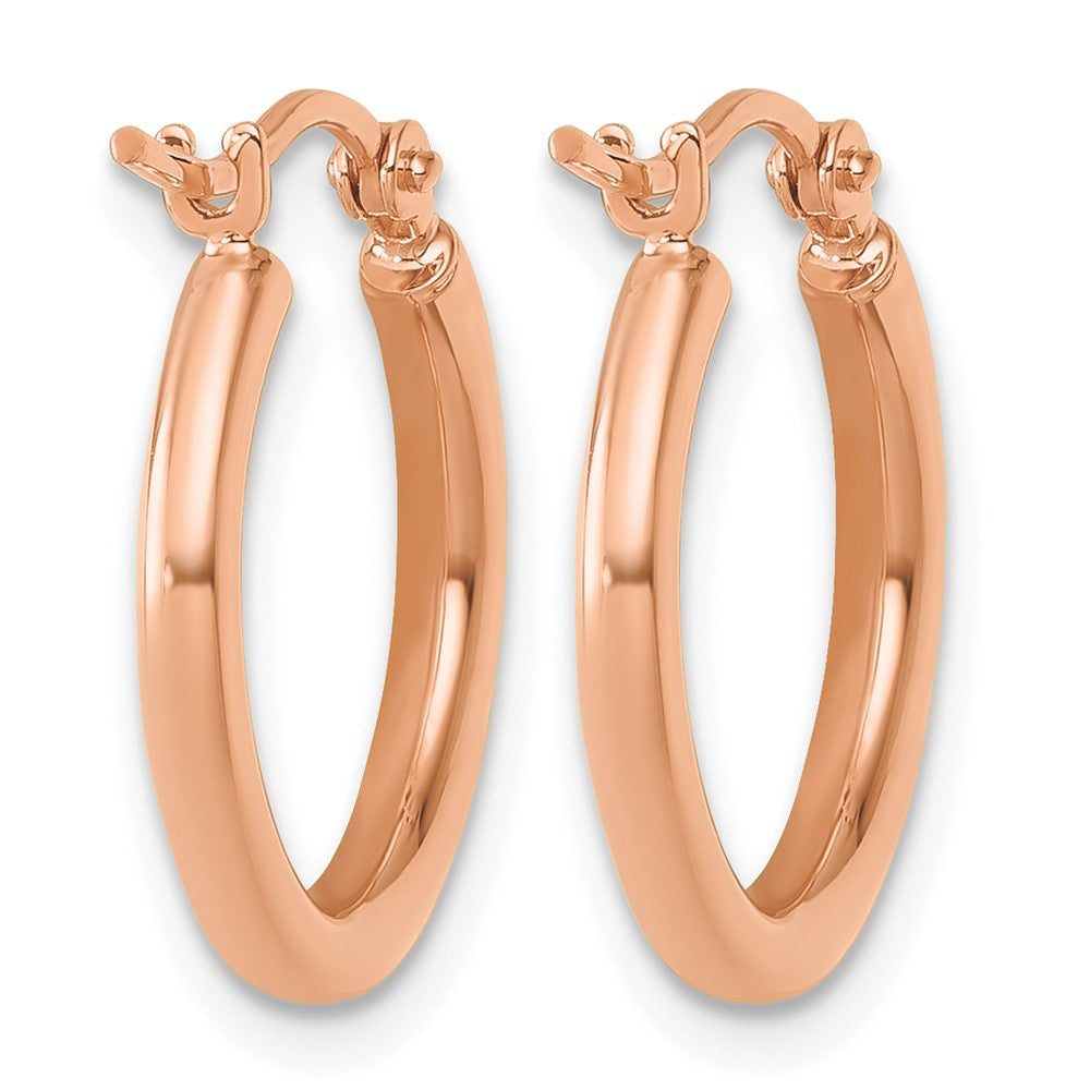 14K Roségold Poliert 2x17.5mm Creolen