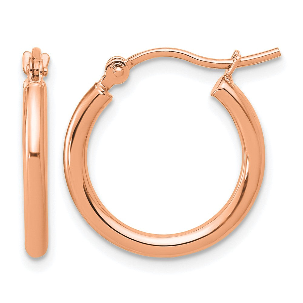 14K Roségold Poliert 2x17.5mm Creolen
