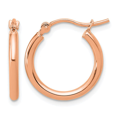 14K Roségold Poliert 2x17.5mm Creolen