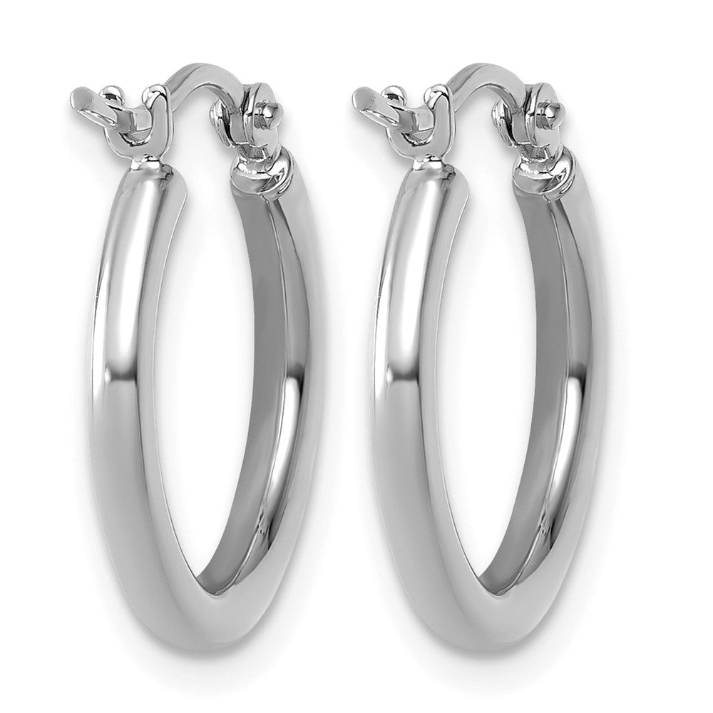 14K Weißgold Poliert 2x17.5mm Creolen