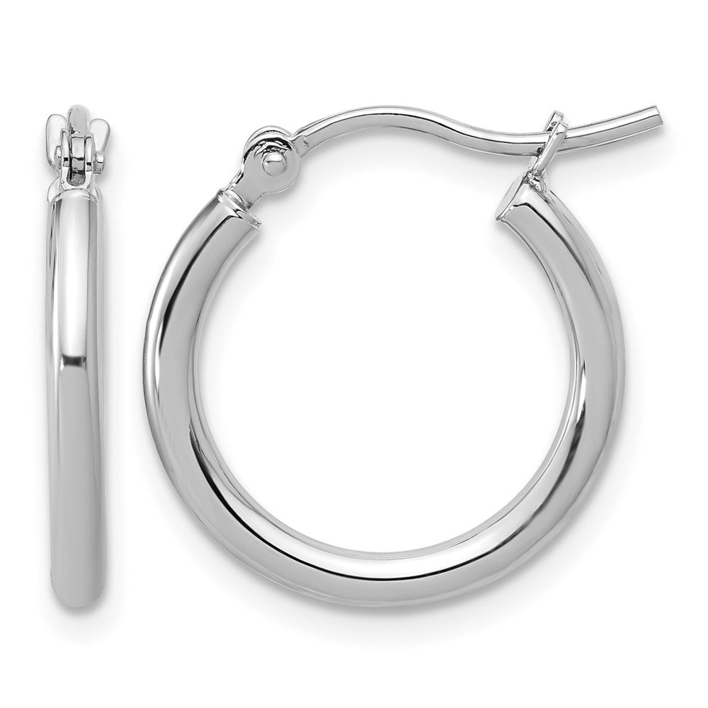 14K Weißgold Poliert 2x17.5mm Creolen