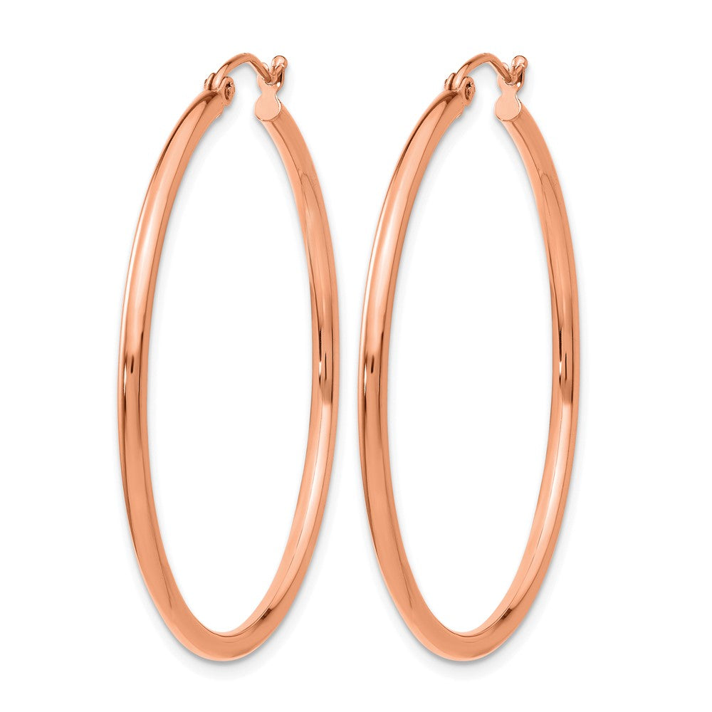 14K Roségold Poliert 2x40mm Creolen