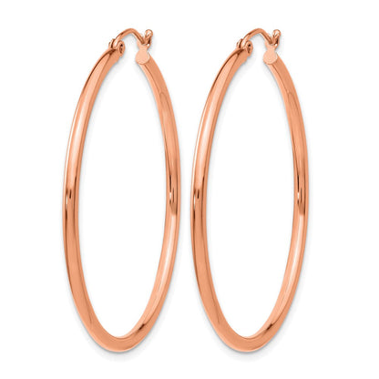14K Roségold Poliert 2x40mm Creolen