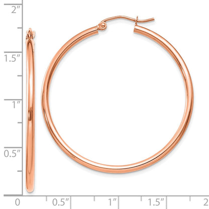 14K Roségold Poliert 2x40mm Creolen