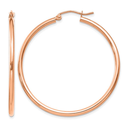 14K Roségold Poliert 2x40mm Creolen