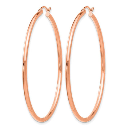 14K Roségold Poliert 2x50mm Creolen