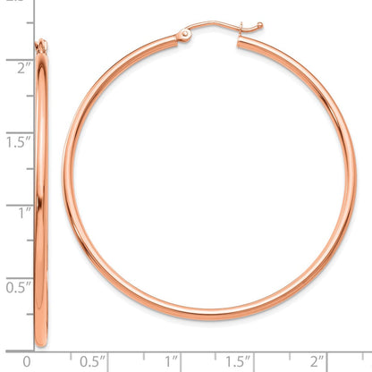 14K Roségold Poliert 2x50mm Creolen