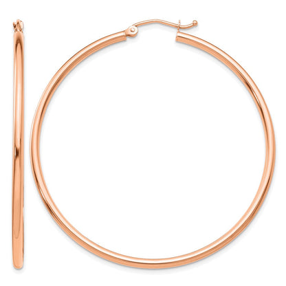 14K Roségold Poliert 2x50mm Creolen