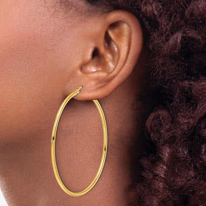 14K Gelbgold Poliert 2x55mm Creolen