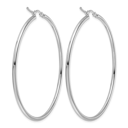 14K Weißgold Poliert 2x55mm Creolen