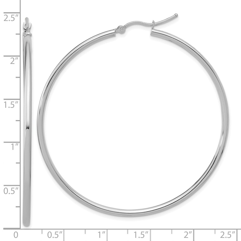 14K Weißgold Poliert 2x55mm Creolen
