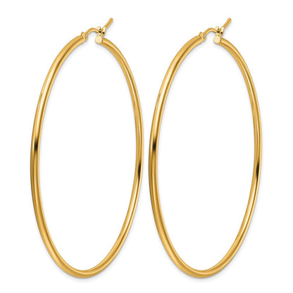 14K Gelbgold Poliert 2x60mm Creolen