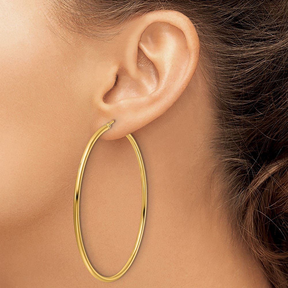 14K Gelbgold Poliert 2x60mm Creolen