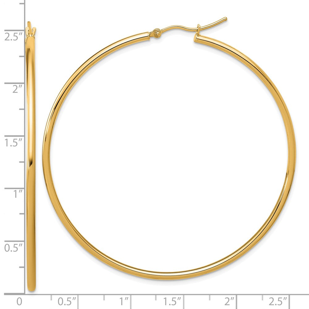 14K Gelbgold Poliert 2x60mm Creolen