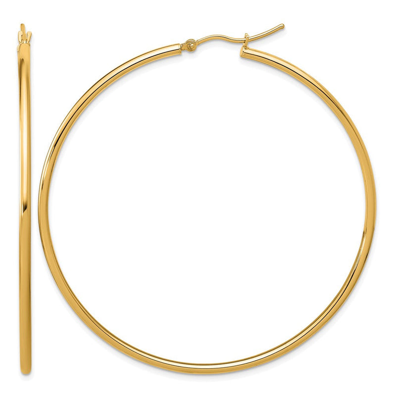 14K Gelbgold Poliert 2x60mm Creolen