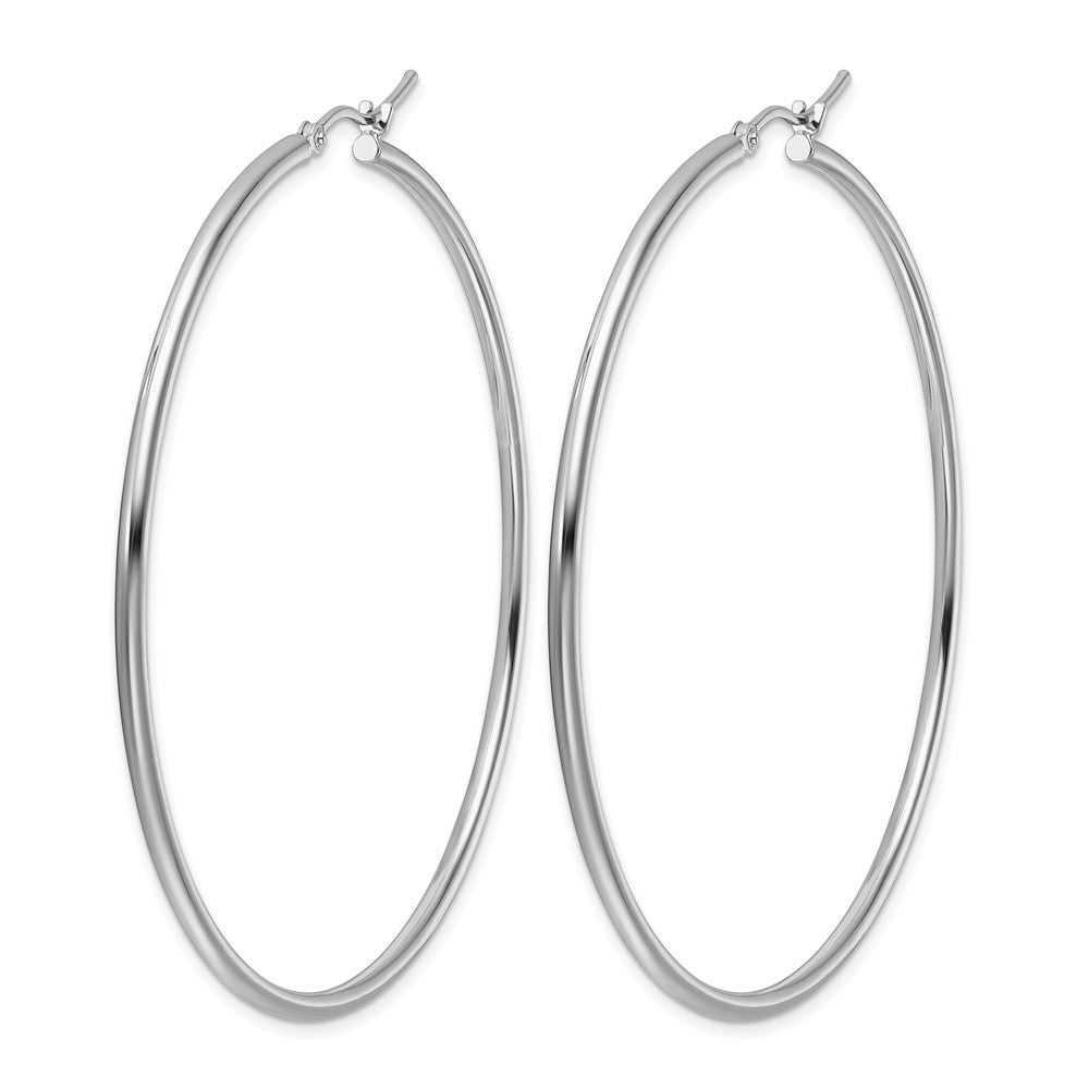 14K Weißgold Poliert 2x60mm Creolen