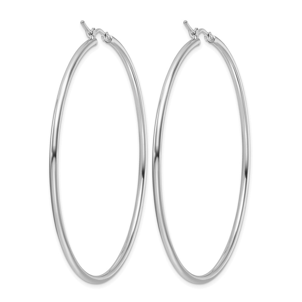 14K Weißgold Poliert 2x60mm Creolen