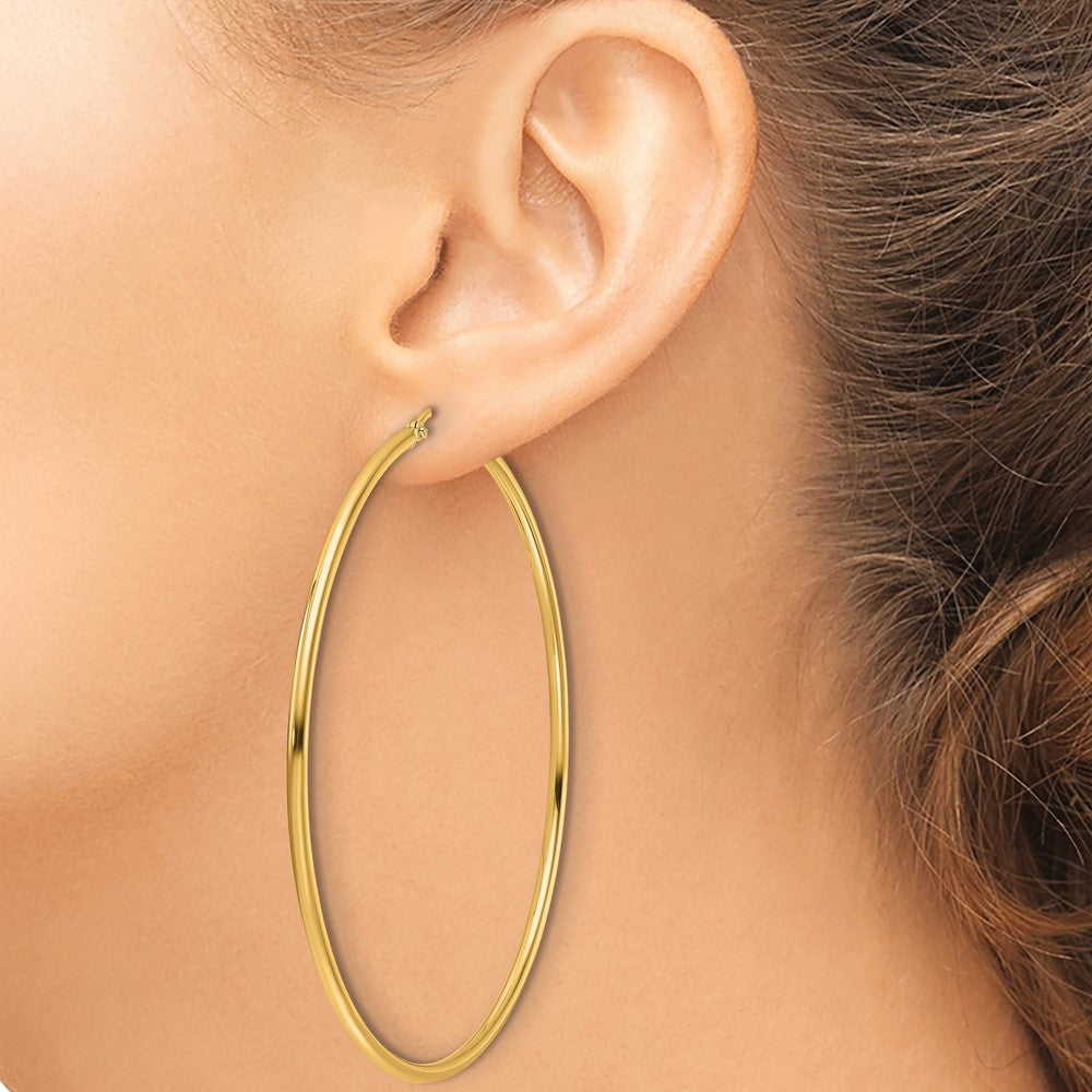 14K Gelbgold Poliert 2x65mm Creolen