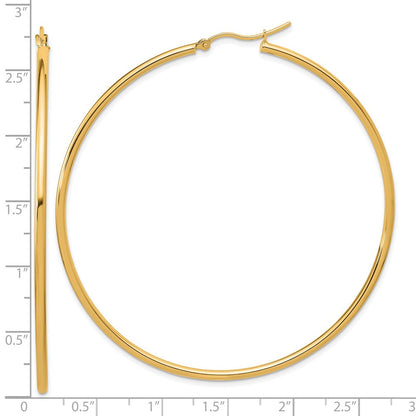 14K Gelbgold Poliert 2x65mm Creolen