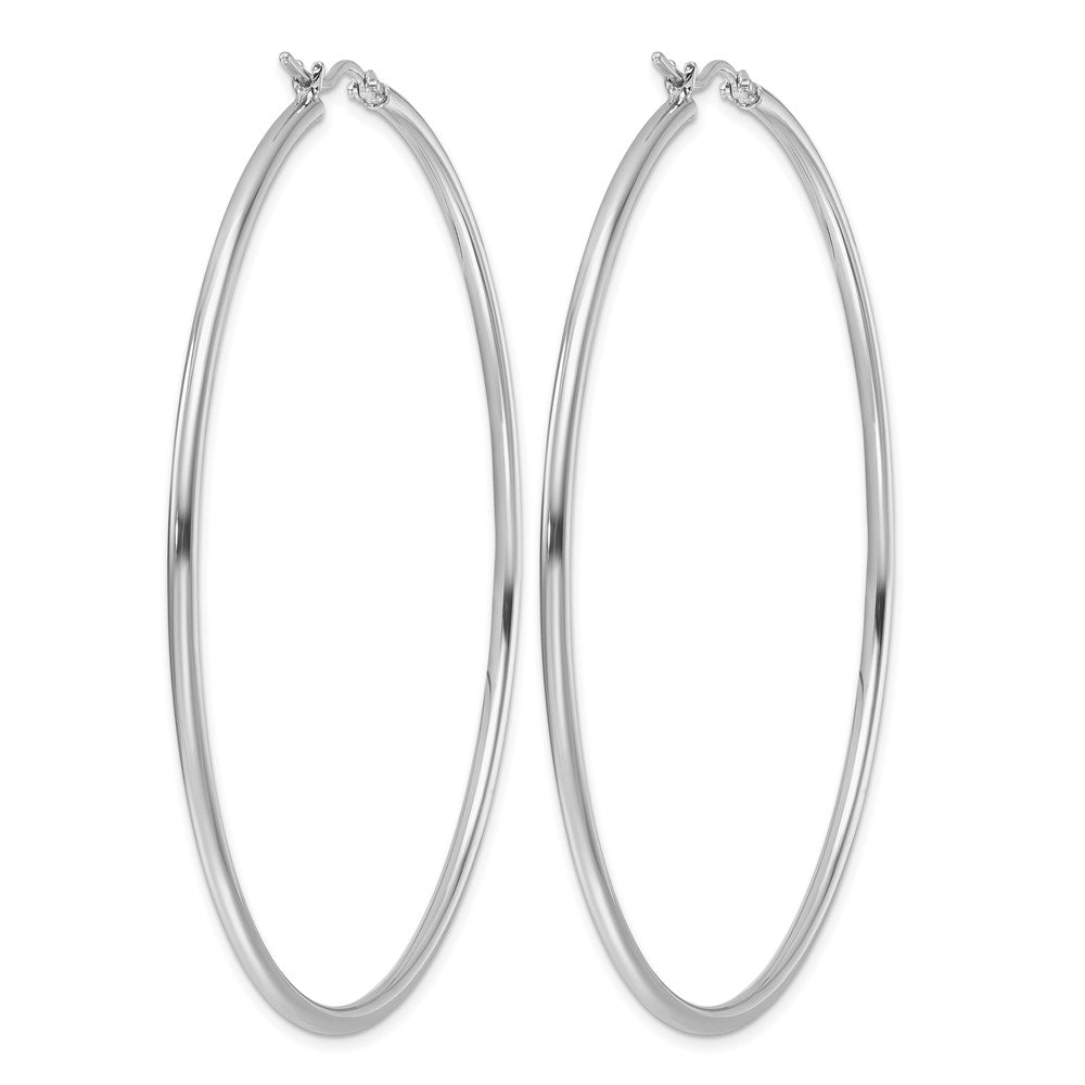 14K Weißgold Poliert 2x65mm Creolen