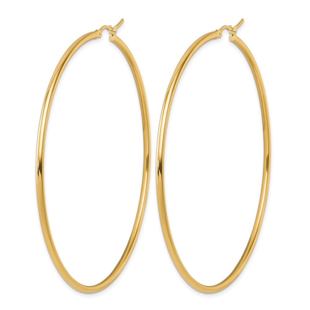 14K Gelbgold Poliert 2x70mm Creolen